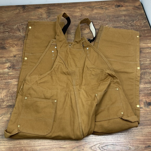 Carhartt Duck Bib Overall Quilt Lined Double Knee Mens 44 X 30 Hunting Outdoor - Picture 4 of 7